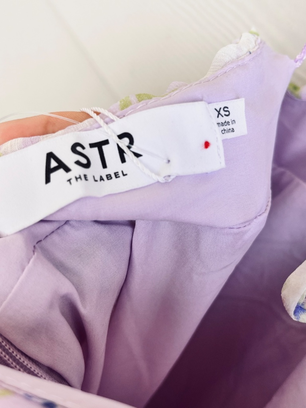 Astr The Label Primrose Maxi Dress - Lavender Aqua Floral Lace-Up-Back Size XS - Picture 10 of 15